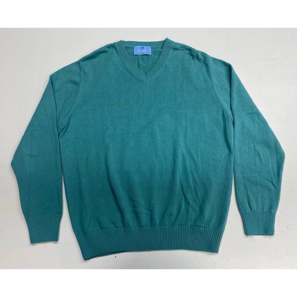 Men Ben Silver Charleston v-neck pima cotton pullover sweater, M